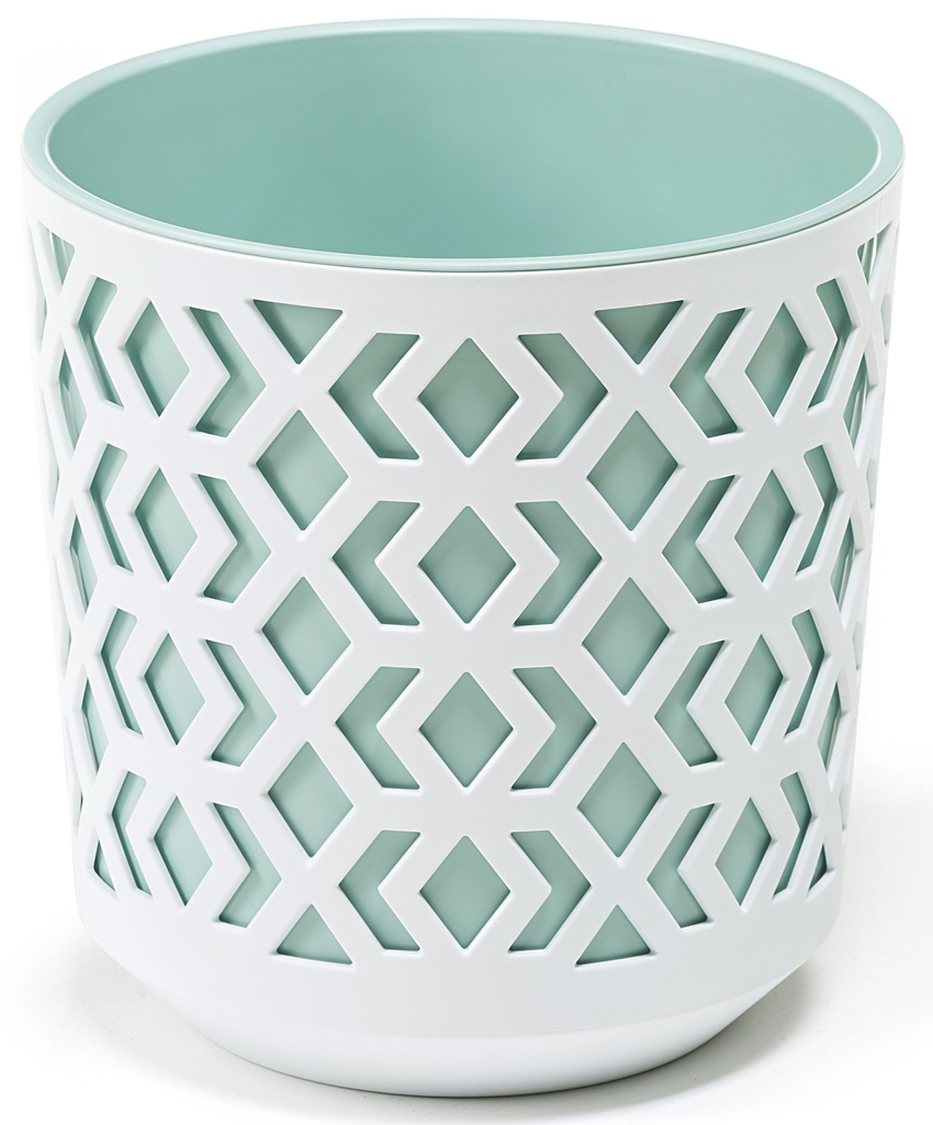 Květináč AZTEKA - k/bílá+v/zelená