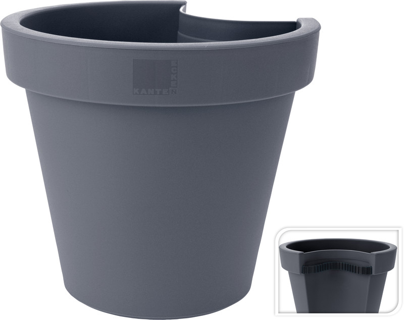 Květináč na okapy šedý