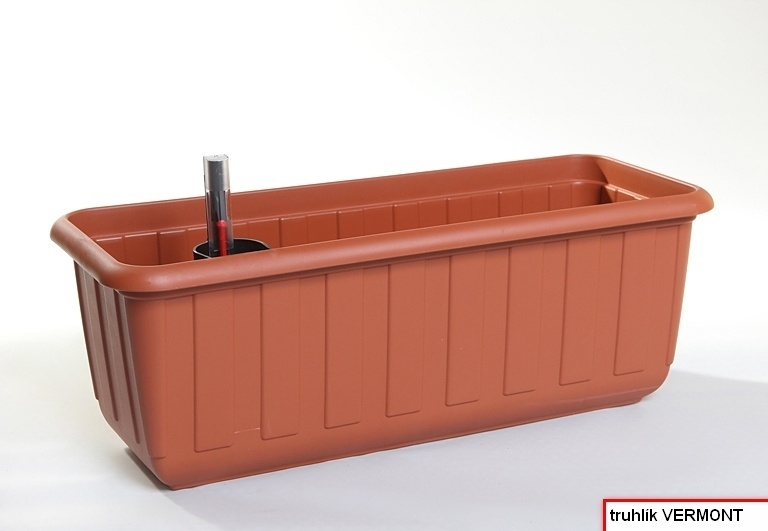 Plastový truhlík VERMONT samozavlažovací - terracota