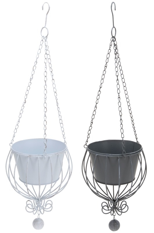 Obal na květiny závěsný zdobený/kov