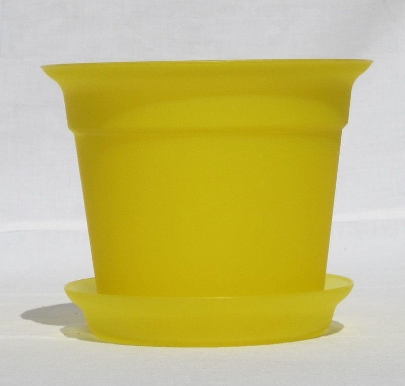 Obal na květináč DUNA transparentní žlutá