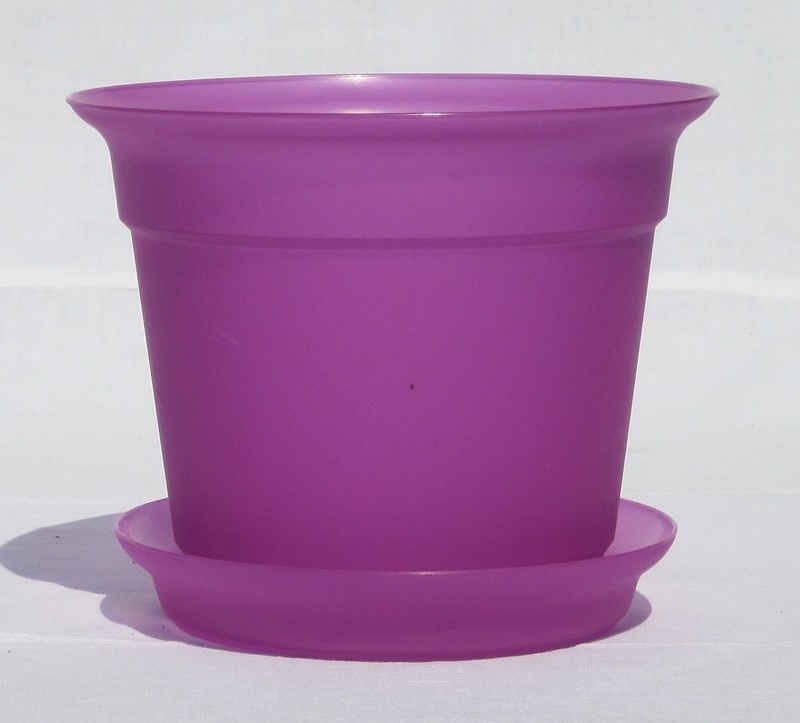 Obal na květináč DUNA transparentní fialová